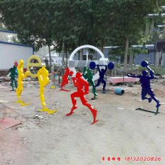 不銹鋼廣場抽象運(yùn)動人物雕塑