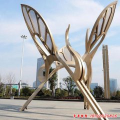 不銹鋼廣場(chǎng)仙鶴抽象雕塑
