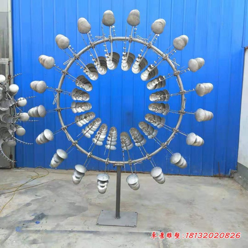 不銹鋼抽象太陽(yáng)花雕塑