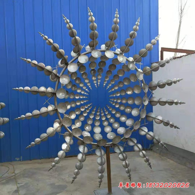 不銹鋼抽象太陽(yáng)花雕塑 (2)