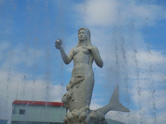 美人魚石雕,漢白玉美人魚雕塑 (3)