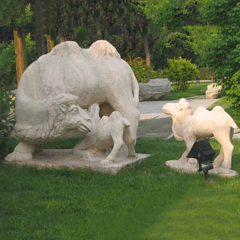 駱駝石雕，公園動物雕塑