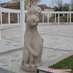 動物小貓石雕