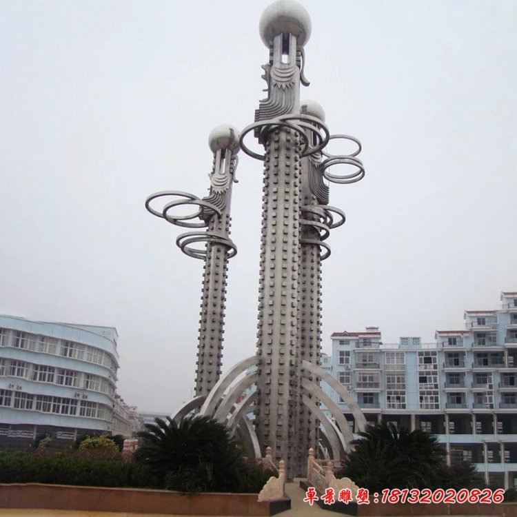 景區(qū)龍柱不銹鋼雕塑