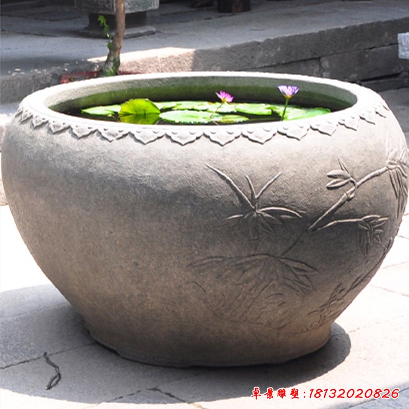 仿古景觀魚(yú)缸石雕