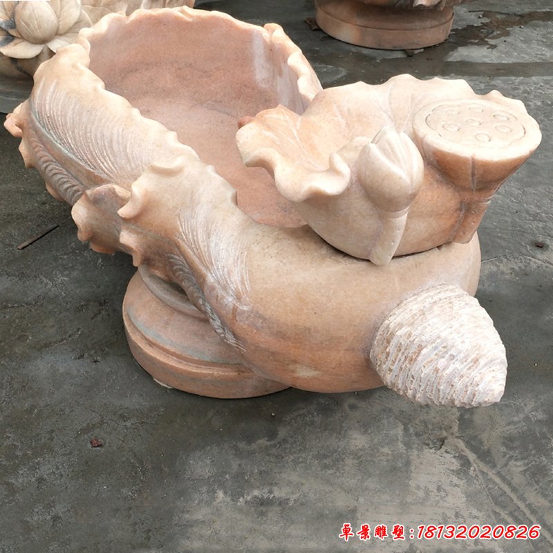 大理石蓮藕水池 石雕別墅景觀擺件 (2)