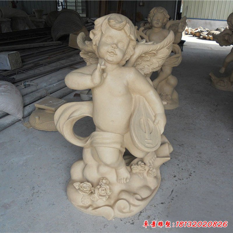 大理石西方兒童天使 石雕廣場(chǎng)人物雕塑 (1)