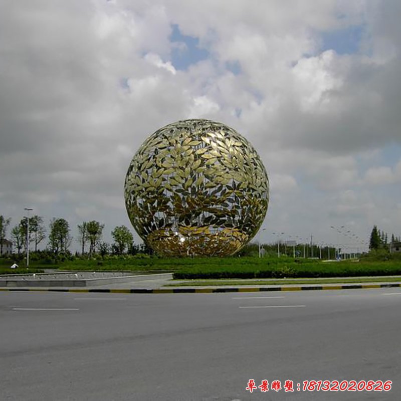 不銹鋼鏤空球，廣場景觀雕塑