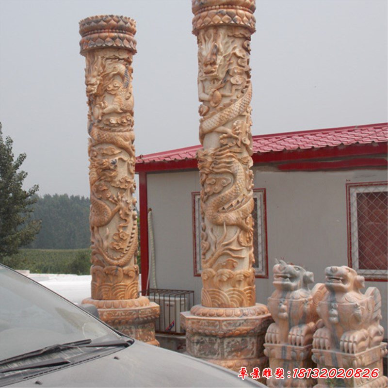 大理石龍浮雕 石雕廣場(chǎng)景觀雕塑 (2)