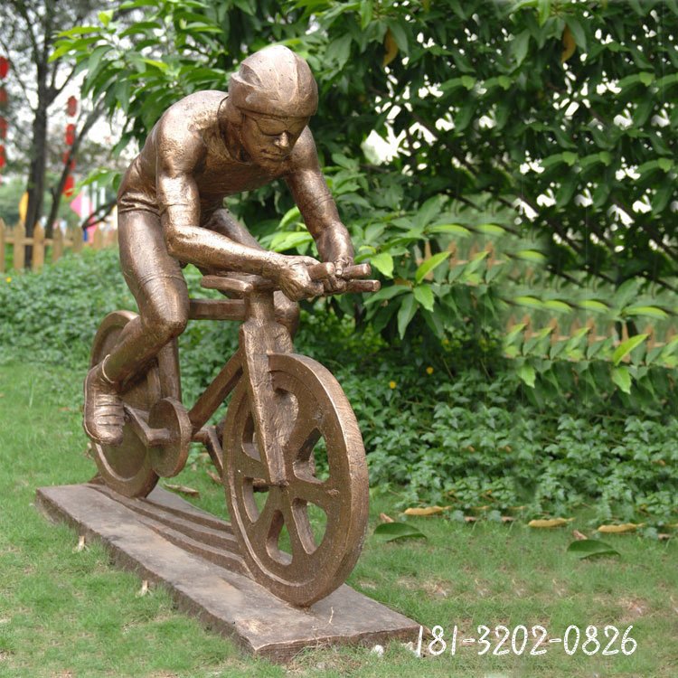 騎賽車(chē)人物銅雕
