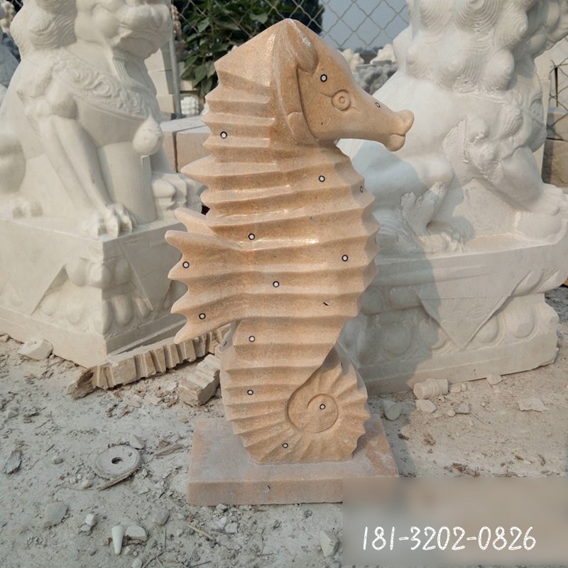 噴水海馬石雕，公園景觀石雕