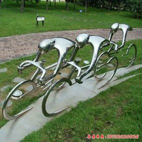 不銹鋼抽象騎車(chē)人物雕塑