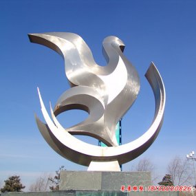 不銹鋼鴿子抽象雕塑