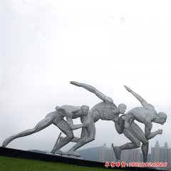 抽象不銹鋼滑雪運(yùn)動(dòng)員雕塑