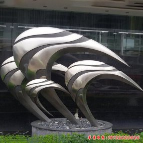 不銹鋼抽象魚(yú)雕塑