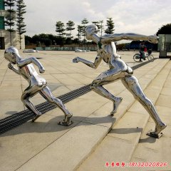 公園廣場(chǎng)跑步人不銹鋼雕塑