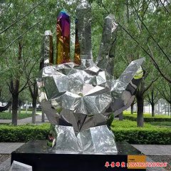 不銹鋼手雕塑 不銹鋼企業(yè)雕塑