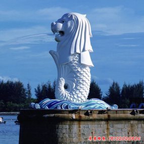 動物石雕噴水