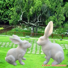 兔動(dòng)物石雕