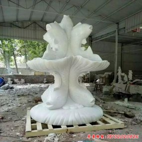大理石雕刻魚(yú)噴水