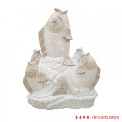 石雕噴泉魚(yú)噴水