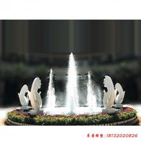噴水天鵝石雕