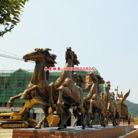 八匹馬銅雕 阿波羅戰(zhàn)車(chē)雕塑