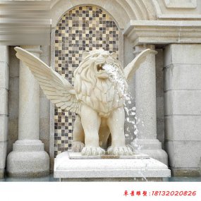 獅子頭吐水石雕