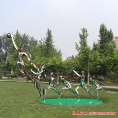 抽象人物打籃球雕塑