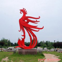 抽象鳳凰雕塑紅色