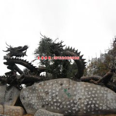 雙龍銅雕塑