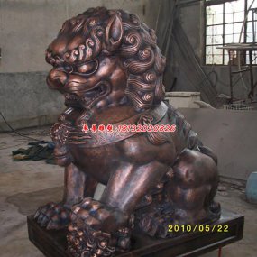 銅獅子 一對