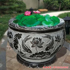青石雕刻水缸