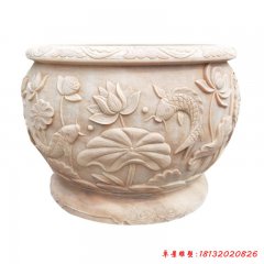 荷花魚(yú)石浮雕