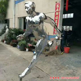 不銹鋼跑步人物雕塑