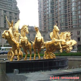 銅雕阿波羅戰(zhàn)車(chē)雕塑